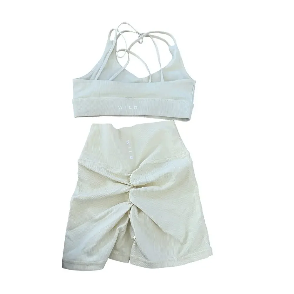 Wilo Green Workout Shorts & Sports Bra Set